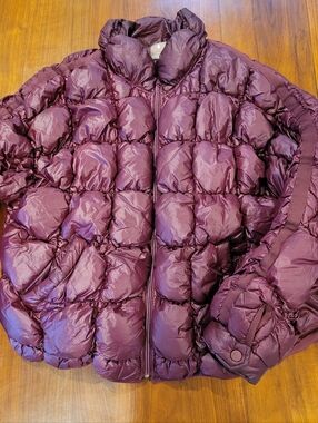 Free People FP Movement Quilted Puffer Jacket in Oxblood Red -- Size Large